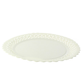 Assiette en Carton Ronde Dentelle Blanc 32 cm (100 Utés)