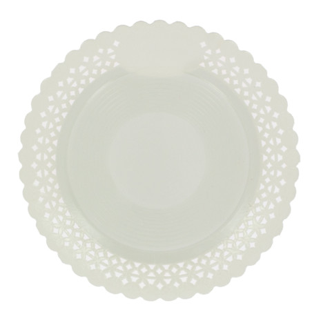 Assiette en Carton Ronde Dentelle Blanc 25 cm (100 Utés)