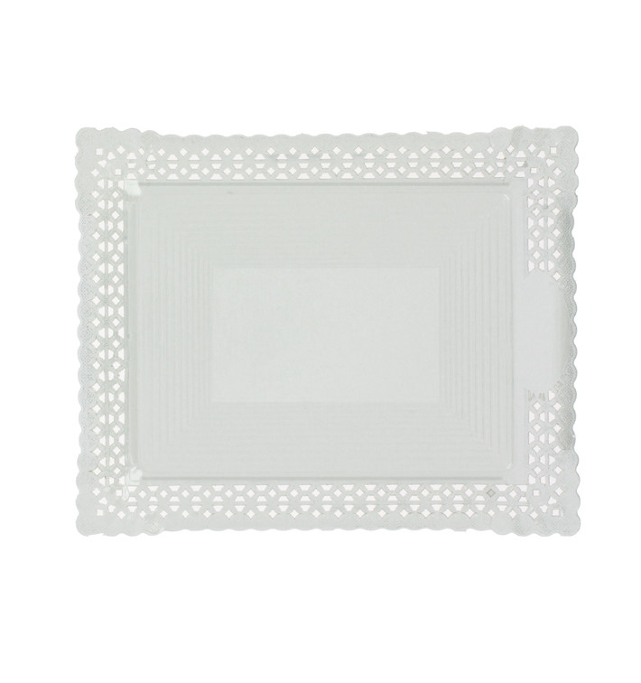 Plateau en Carton Dentelle Blanc 35x41 cm (50 Utés)