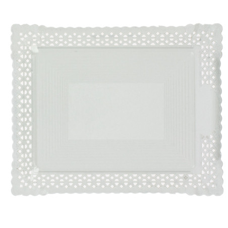 Plateau en Carton Dentelle Blanc 35x41 cm (50 Utés)