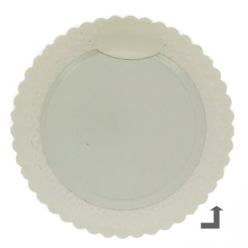 Assiette en Carton Ronde Dentelle Noir 35 cm (100 Utés)