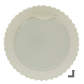 Assiette en Carton Ronde Dentelle Blanc 35 cm (100 Utés)