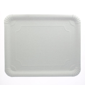 Plat rectangulaire en Carton Blanc  31x38 cm (50 Utés)