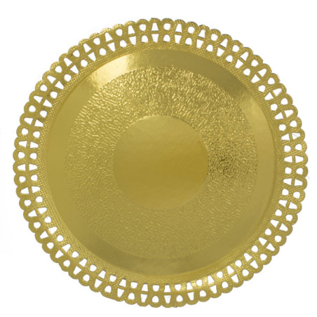 Assiette en Carton Ronde Dentelle Doré 23 cm (50 Utés)