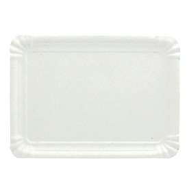 Plat rectangulaire en Carton Blanc 10x16 cm (100 Unités)