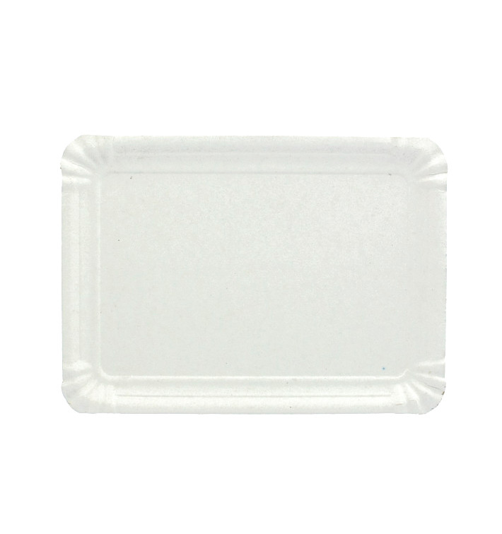Plat rectangulaire en Carton Blanc 12x19 cm (100 Utés)