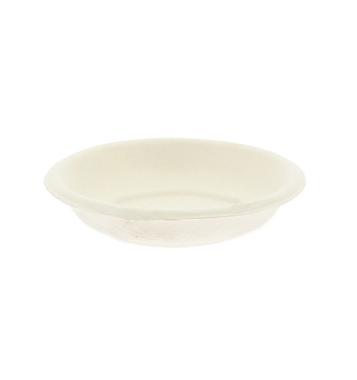 Mini Assiette Bio en Canne à Sucre Blanc Ø7,5cm (3000 Utés)