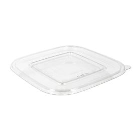 Couvercle Plat pour Bol Plastique PET 175x175mm (50 Utés)