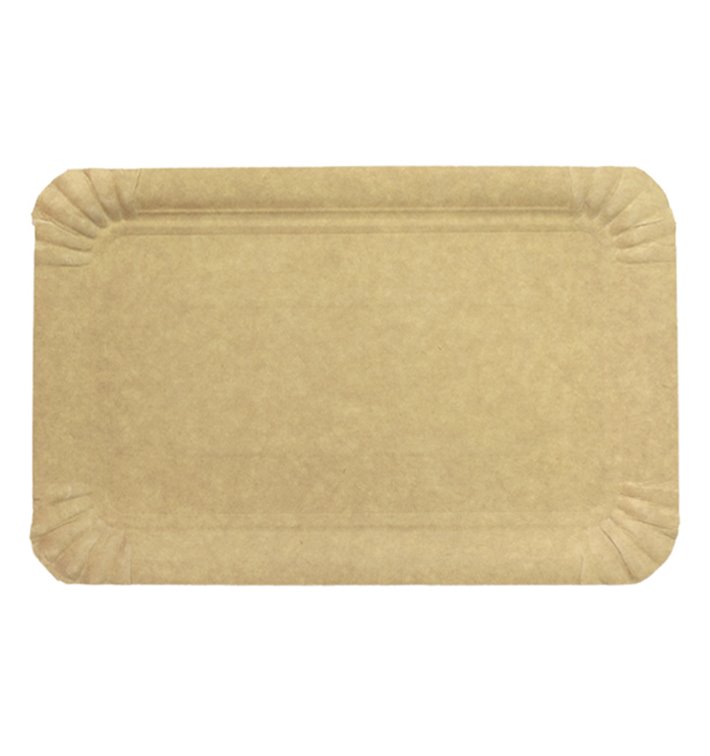 Plat rectangulaire en Carton Kraft 14x21 cm (100 Unités)