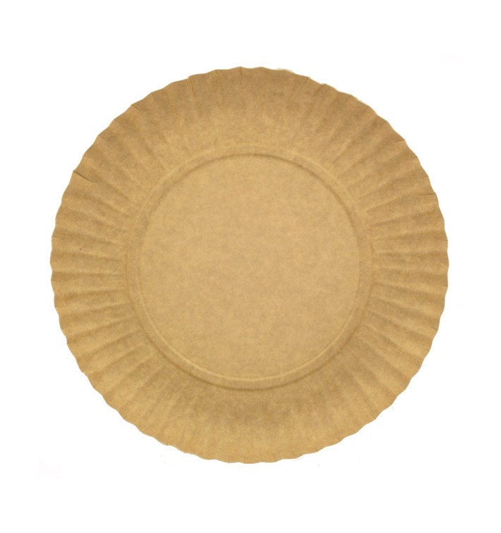 Assiette en Carton Ronde Kraft 230 mm 255g/m2 (600 Unités)