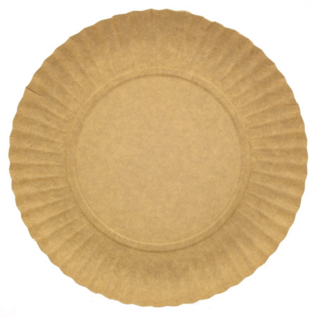 Assiette en Carton Ronde Kraft 23cm 255g/m2 (600 Unités)