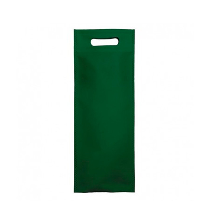 Sac Non-Tissé pour Bouteille Vert 17+10x40cm (25 Utés)