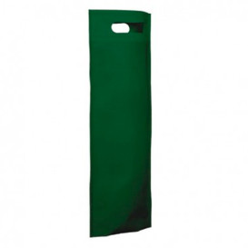 Sac Non-Tissé pour Bouteille Vert 17+10x40cm (25 Utés)