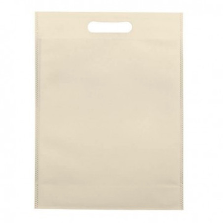 Sac Non-Tissé avec Anses Découpées Crème 30+10x40cm (200 Utés)