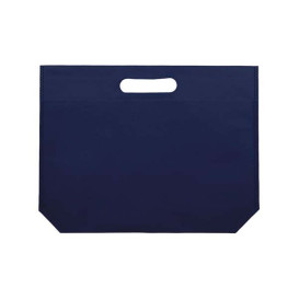 Sac Non-Tissé avec Anses Découpées Bleu Électrique 34+8x26cm (25 Utés)