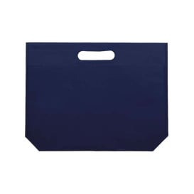 Sac Non-Tissé avec Anses Découpées Bleu Électrique 34+8x26cm (200 Utés)