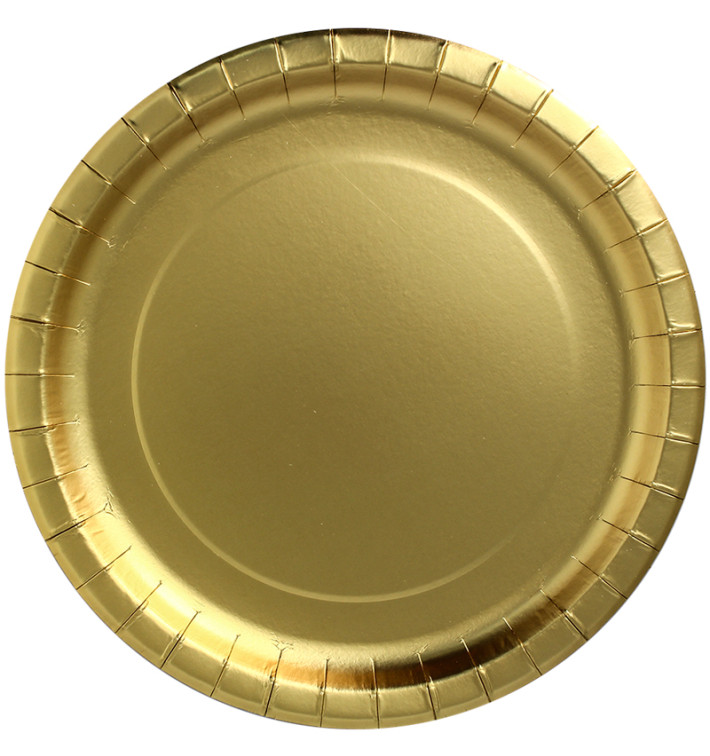 Assiette ronde Carton "Party Shiny" Or Ø180mm (300 Unités)