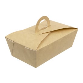 Boîte Kraft avec poignées "Gourmet Bag" 16x9,5x6cm (25 Utés)