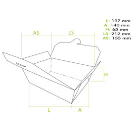 Boîte Américaine Super Kraft 19,7x14x6,5cm 1800ml (200 Utés)