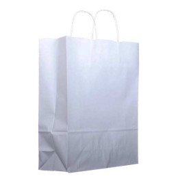 Sac en papier Blanc avec Anses KRAFT 100g 32+12x41cm (25 Utés)