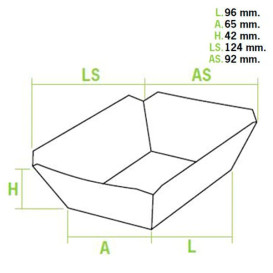 Barquette Carton Kraft-Kraft 9,6x6,5x4,2cm 250ml (1000 Utés)