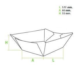 Barquette Carton 525ml 12,1x8,1x5,5cm  (600 Utés)