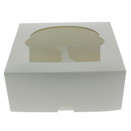 Boîte pour 4 Cupcakes Blanc avec insert (20 Unités)
