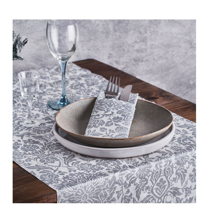 Nappe Rouleau en Airlaid 1,2x25m "Versailles" Gris 50g/m² (6 Utés)