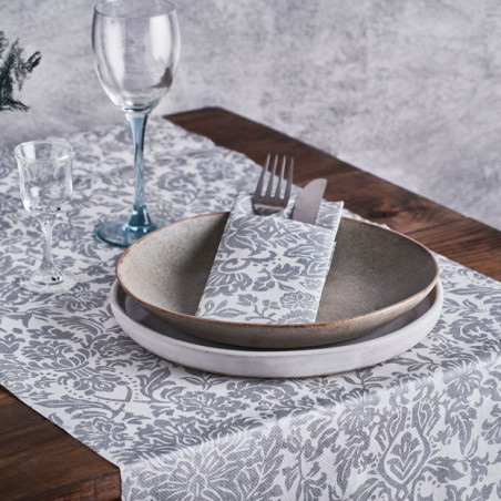 Nappe Rouleau en Airlaid 1,2x25m "Versailles" Gris 50g/m² (6 Utés)