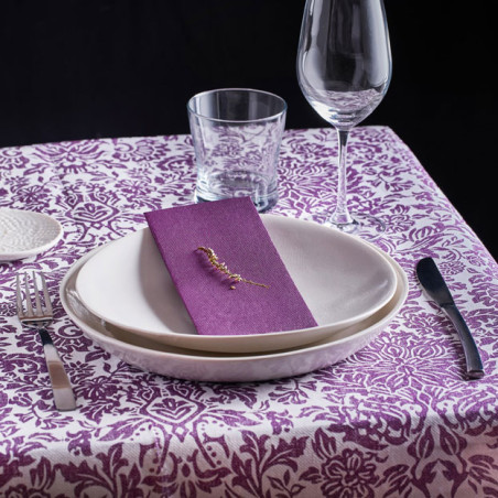 Nappe Rouleau en Airlaid 1,2x25m "Versailles" Aubergine 50g/m² (6 Utés)