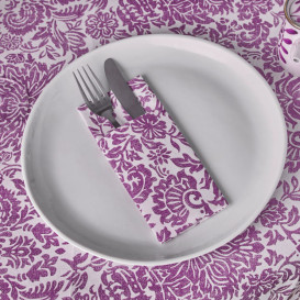 Serviette Kangourou Airlaid "Versailles" Aubergine 33x40cm 55g/m² (40 Utés)