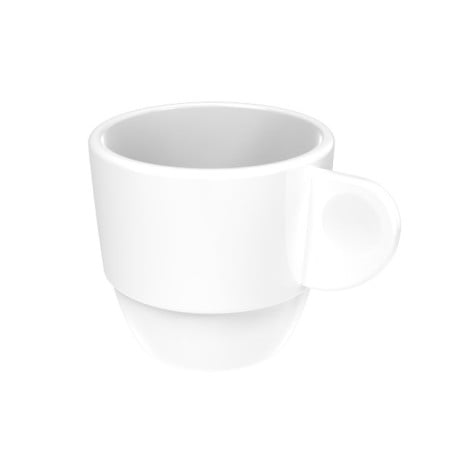 Tasse Réutilisable Durable SAN “Expresso” Blanche 80ml (6 Utés)