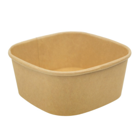 Pot Carré en Carton Kraft 500ml 13x13x5,6cm (50 Utés)