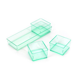 Plat plastique "Water Green" 13,1x4,6 cm (12 Unités)