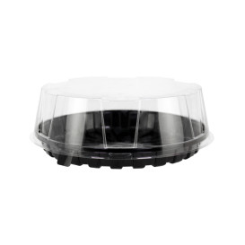 Cloche à Plateau Gâteaux APET Transparent Ø20x6cm (10 Utés)