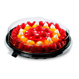 Cloche à Plateau Gâteaux APET Transparent Ø25,5x6cm (160 Utés)