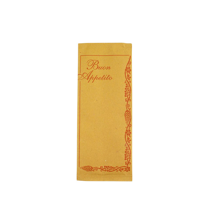 Enveloppe Porte-Couverts avec Serviettes "Buon Appetito" (125 Utés)