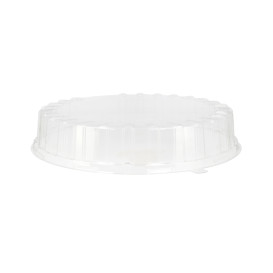 Cloche à Plateau Gâteaux APET Transparent Ø31x6cm (10 Utés)