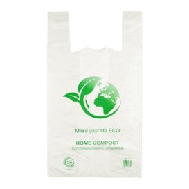 Sac plastique écologique et certifié compostable, un choix bénéfique e COLIS  DE 1000 DIM. CM 26 + 12 x 45 DESIGNATION Sacs bretelles Biodegradable Home  Compost 26 x 12 x 45 cm