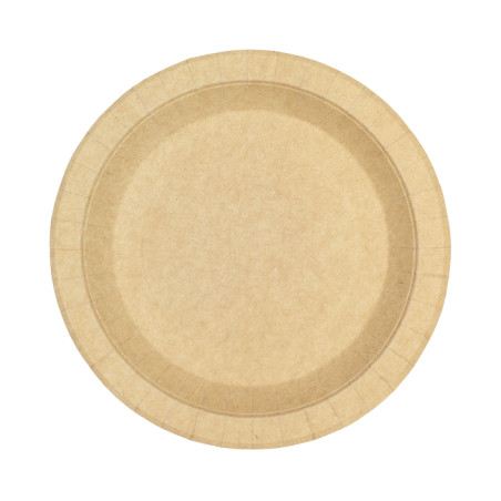 Assiette en Carton Ronde Ingraissable Kraft Ø18cm 195g/m² (50 Utés)