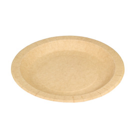 Assiette en Carton Ronde Ingraissable Kraft Ø18cm 195g/m² (50 Utés)