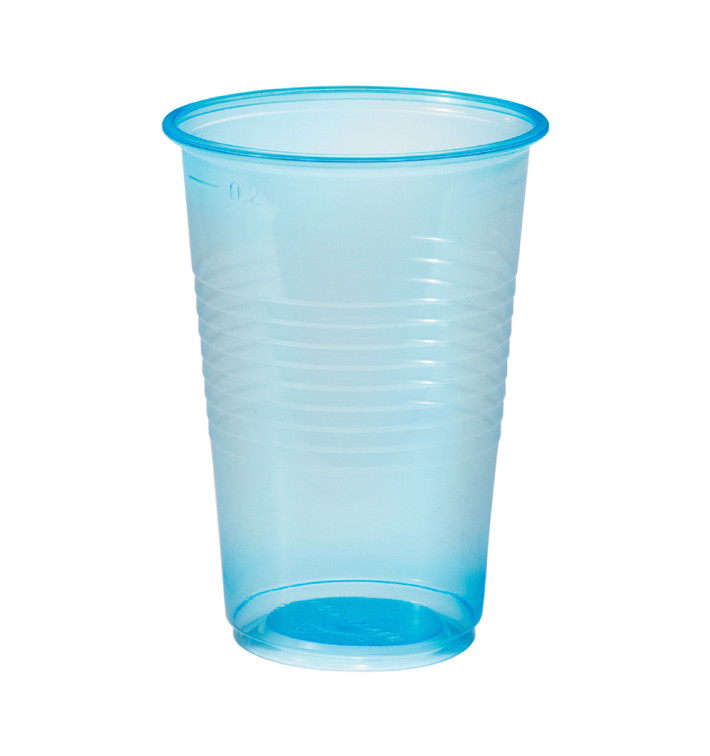 Gobelet Plastique PP Bleu Transp. 230ml (3000 Unités)