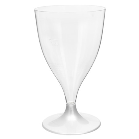 Verre à Vin Réutilisable PS Cristal Pied Blanc 200ml 2P (400 Utés)