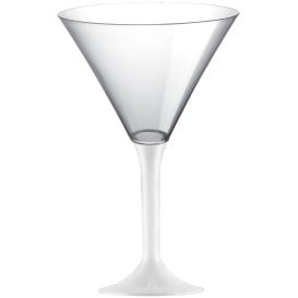 Flûte Plastique Cocktail Pied Blanc 185ml 2P (200 Utés)