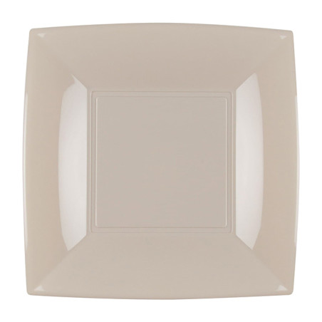 Assiette Plastique Réutilisable Plate Beige PP 180mm (300 Utés)