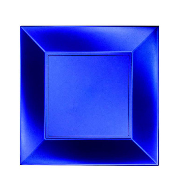 Assiette Plastique Réutilisable Plate Bleu Pearl PP 180mm (25 Utés)