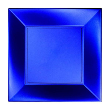 Assiette Plastique Réutilisable Plate Bleu Pearl PP 180mm (25 Utés)