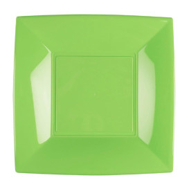 Assiette Plastique Réutilisable Plate Vert citron PP 180mm (25 Utés)