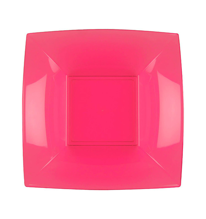 Assiette Plastique Réutilisable Creuse Fuchsia PP 180mm (300 Utés)