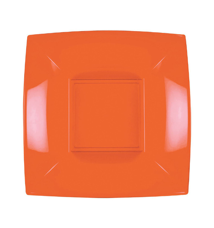 Assiette Plastique Réutilisable Creuse Orange PP 180mm (25 Utés)